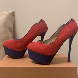Sold :: Pink Stilettos with Blue Heel